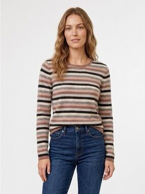 Cynthia Rowley Striped Cashmere Crewneck Sweater - L